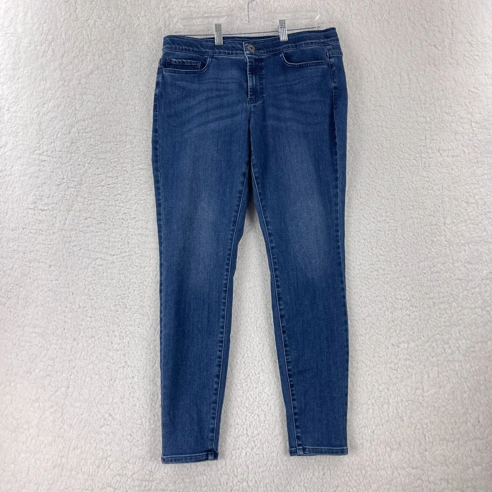 J. Jill Jeans Women Size 10 Blue Denim 5 Pocket Leggings Mid-Rise Stretch Casual